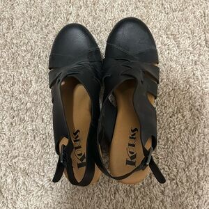 Korks black clog shoes